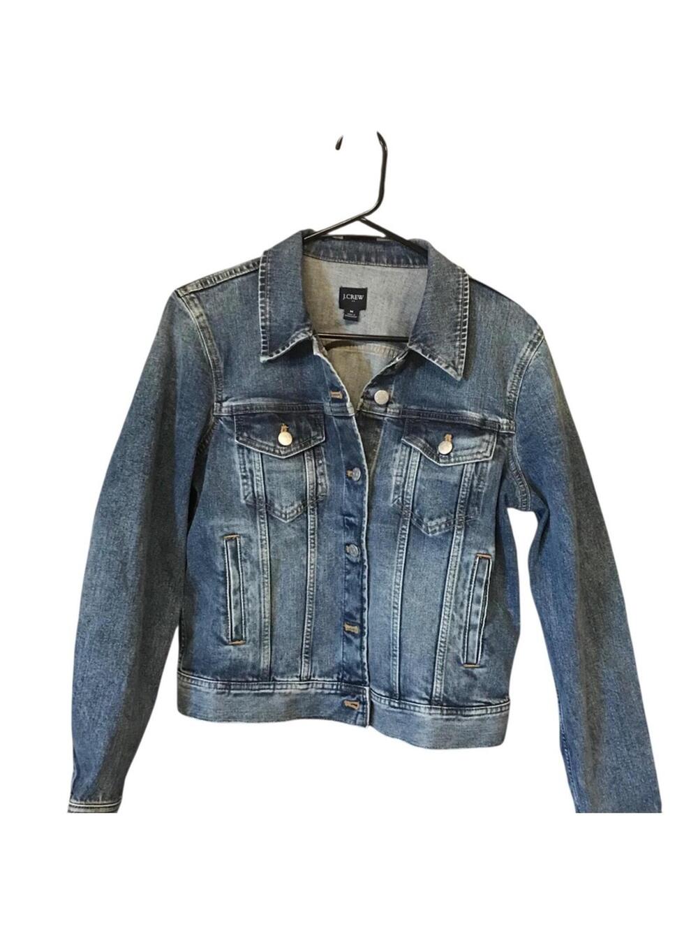 J.Crew Factory Denim Jacket Women’s M Blue Stretch Classic Trucker Jean - Picture 8 of 8